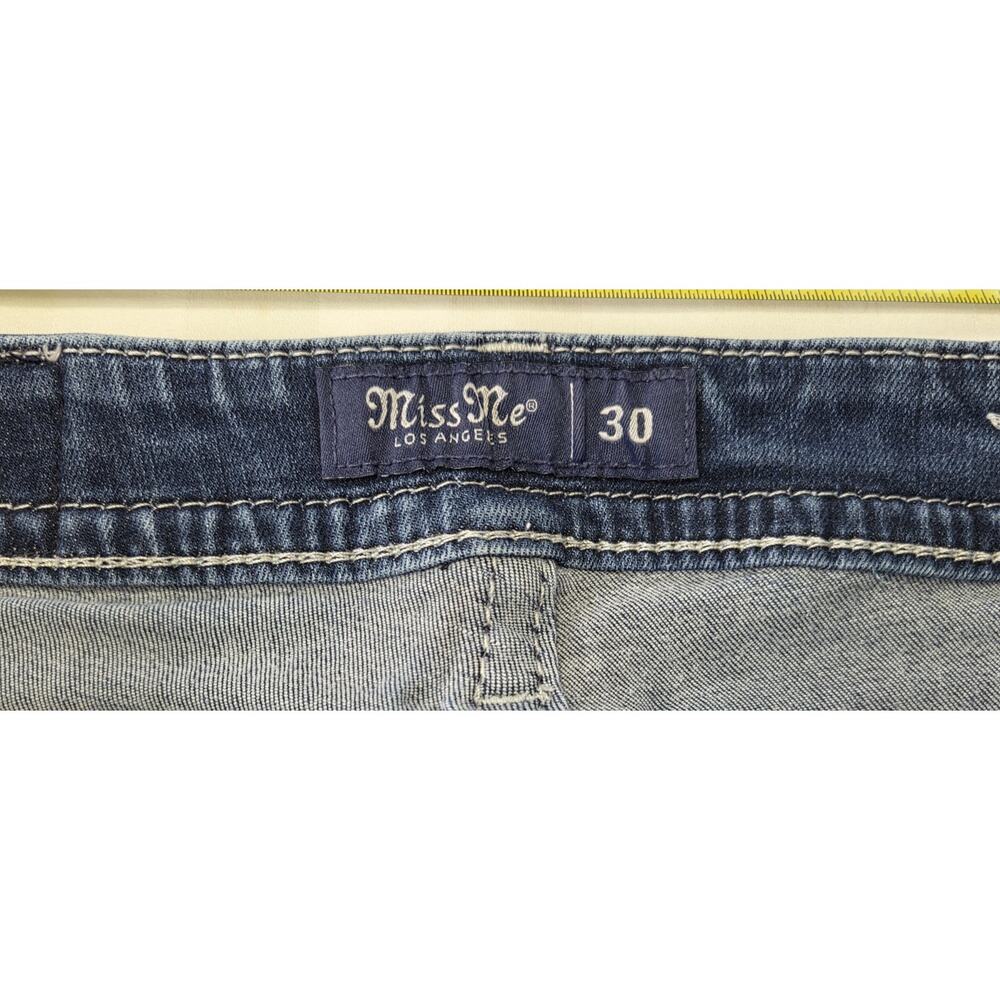 Miss Me Bootcut Jeans Size 30 Thick Stitch Fading Distressed Y2K Boho Western - Picture 10 of 12